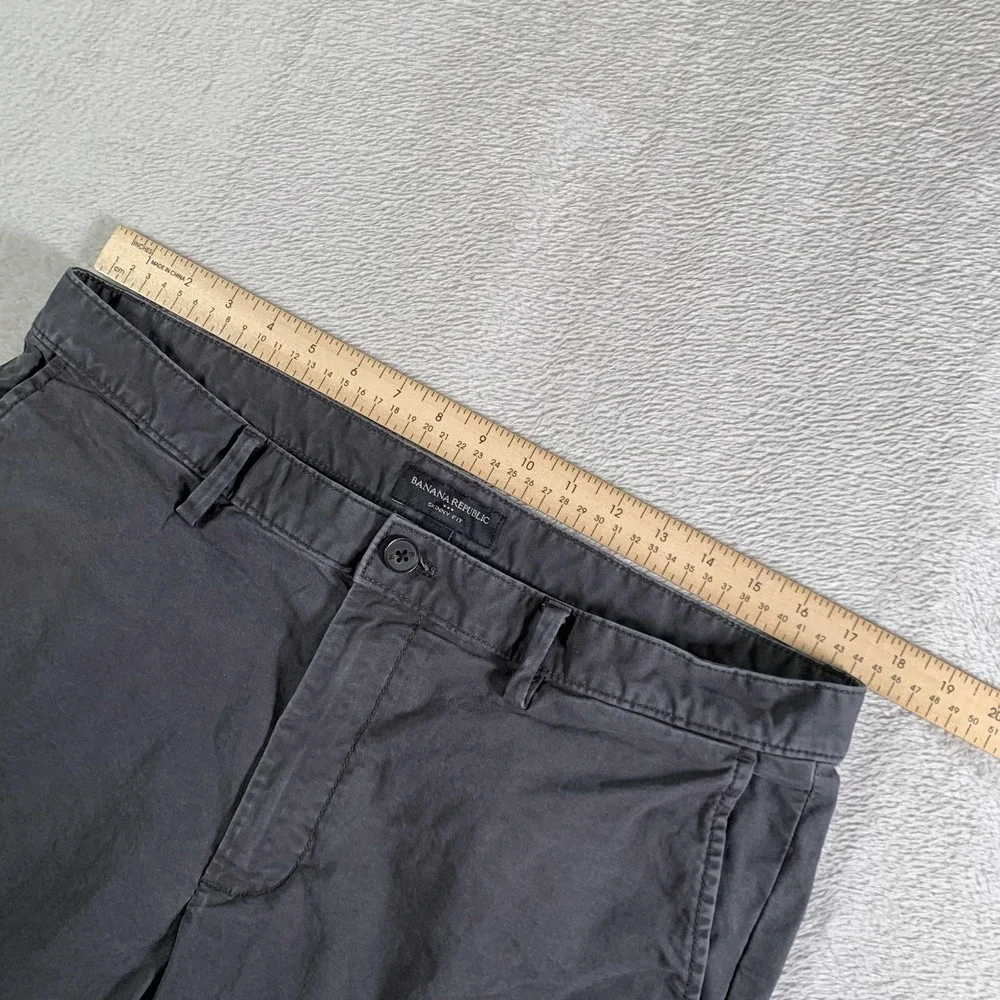 Banana‎ Republic Pants Mens 35x32(35x30) Gray Skinny Fit Chino Stretch Cotton